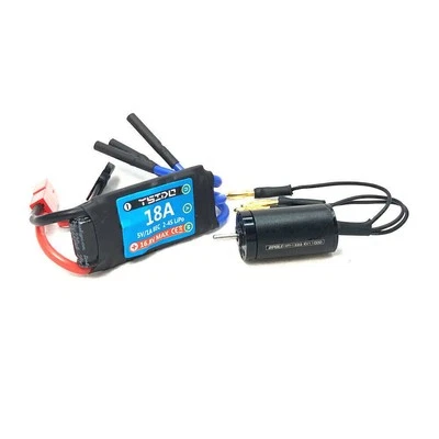 18A Waterproof Brushless Motor ESC Set w/ JST&RX Plug for 1/24 1/28 1/32 RC Car - Image 1 of 4