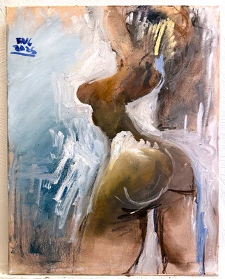 Готический экспрессионизм портрет девушки интерьер ар-деко картина маслом 16 «x 20» холст - Изображение 1 из 3