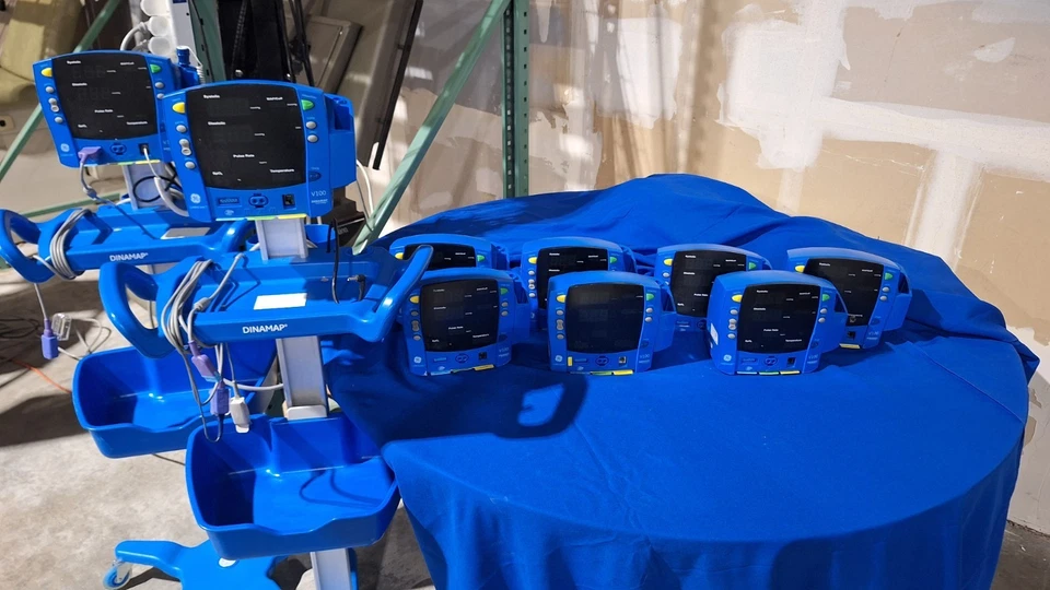 Lot Of 9 GE Carescape Model Number # V100 Vital Signs Monitors - Image 1 of 1