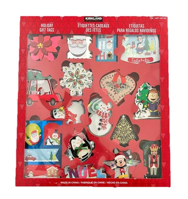 Etiquetas de regalo navideñas Kirkland Signature, 100 unidades - 72 etiquetas de regalo + 28 cáscaras/pegaduras Foto 1 de 3