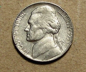 1953   S     JEFFERSON    NICKEL      ACTUAL  COIN                   91004200-05 - Picture 1 of 2