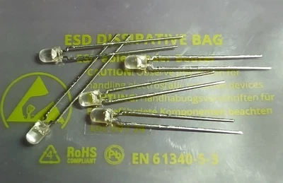 5x TSHA4400 Infrared Emitting Diode, 875 nm, GaAlAs 875nm 2-Pin 3mm  - Bild 1 von 2