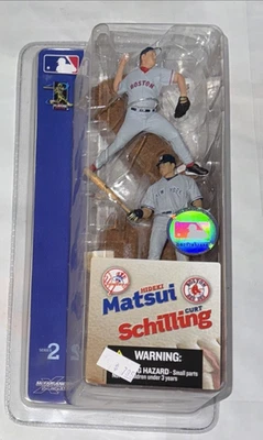 MLB 2004 McFarlane Two 3" Action Figures Yankees Hideki Matsui Red Sox Schilling - Image 1 of 3
