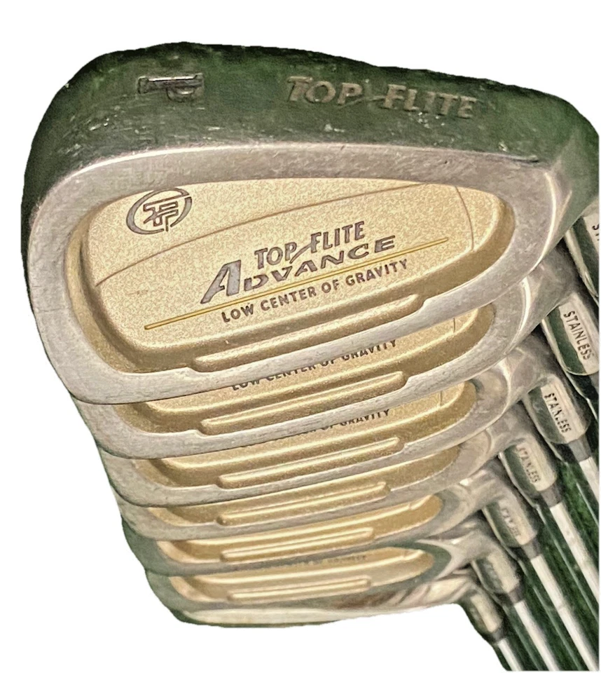 Juego de hierros Top Flite Advance LCG 4-PW RH para hombre regular acero 5i 37,5" nuevas empuñaduras Foto 1 de 4