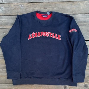 Felpa girocollo vintage Aeropostale uomo taglia XL blu navy skate Y2K - Foto 1 di 9