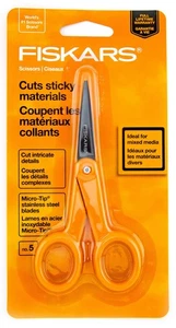 Tijeras de micropunta FIskars No.5 hojas antiadherentes de acero inoxidable mango naranja - Imagen 1 de 2
