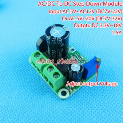 AC/DC to DC Buck Step Down Adjustable Converter 5V 12V Rectifier Filter Module - Image 1 of 4