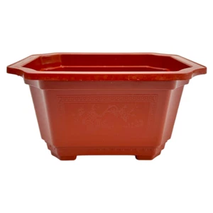 Maceta bonsai de plástico profundo naranja diseño clásico de 23 cm con ilustraciones - Imagen 1 de 6