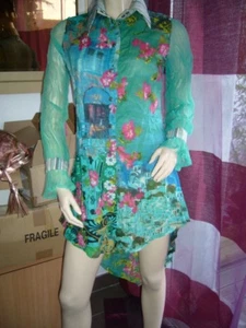 SAVE THE QUEEN : chemise STQ queue de pie turquoiseSAVE THE QUEEN - Picture 1 of 3