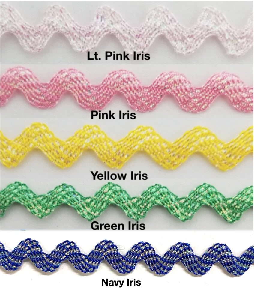 3/8" Iridescent Ric Rac Zig Zag Trim - 18 Yards - Many Colors! - Image 1 of 2