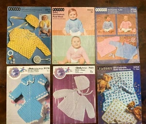 Crochet Patten Bundle Classic Baby Knitwear x 6 Sheets 60's/70's - Picture 1 of 7