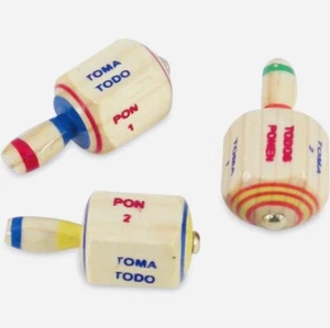 3 X Wood Toma Todo Multi-Color Mexican Traditional Toy From Mexico Family Game - Picture 1 of 4