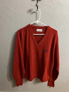 Suéter grande con cuello en V rojo Izod para hombre - Imagen 1 de 7