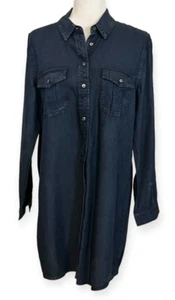 Chelsea & Violet Women's Shirt Dress Dark Navy Long Sleeve Lyocell Size Large - Picture 1 of 8