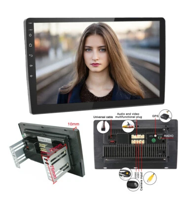 10.1'' Double 2 DIN Android 9.1 Bluetooth GPS Wifi Car Stereo Radio MP5 Player - Image 1 of 4