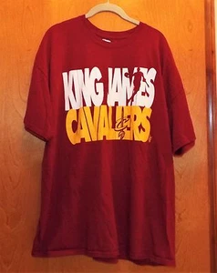 King James Cavaliers T Shirt Cleveland Maroon Size 2XL MAJESTIC. VERY GOOD - Picture 1 of 4