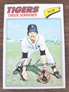1977  TOPPS #173 CHUCK SCRIVENER DETROIT TIGERS VINTAGE CARD