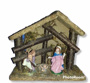 36100 PRESEPE - Grotta Natività - + 3 statuine - cm 20x8x16 h - Imagen 1 de 3