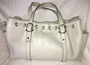 KENNETH COLE Stone Leather Tote Bag Purse Handbag-NICE - Picture 1 of 8