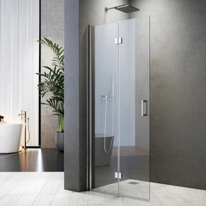 Walk-In Duschwand Faltbar+Drehbar Duschabtrennung ESG Glas Duschtür Dusche - Bild 1 von 15
