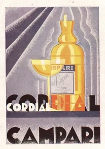 ADVERTISEMENT 1942 NICOLAY DIULGHEROFF CORDIAL CAMPARI LIQUEUR FUTURISM BOTTLE - Picture 1 of 1