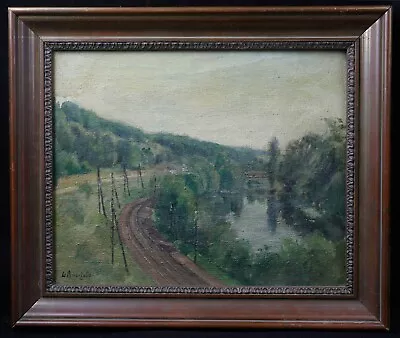 Louis Amariglio (Xx) Landscape Train Montezin Paris France Impressionism - Bild 1 von 4