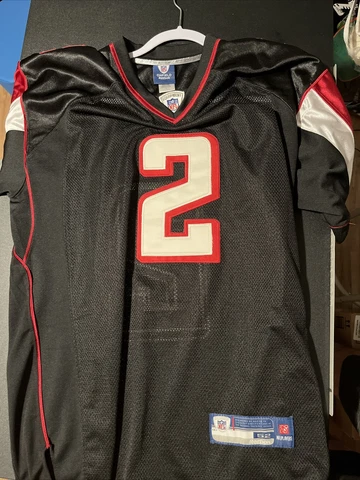 Reebok Atlanta Falcons Adult M Black Red Matt Ryan #2 NFL Football Mens Cover
