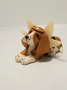 BASSET HOUND Christmas Ornament PET MEMORIAL Tri Color HANDMADE polymer clay - Picture 1 of 5