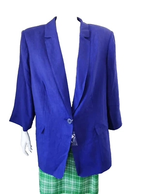 🌟MARINA RINALDI   LINEN Blazer  PLUS size MR 31_ US 22W,  DE 50, GB 26,  FR 56 - Image 1 of 4