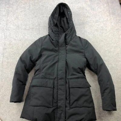 Uniqlo Jacket Womens XS Black Down Puffer Parka Pockets Hooded - Image 1 of 4