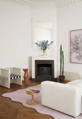 Handmade Indio Alfombras Lana 2.4x3m Rosa Macizo Bohemio Mechón a Mano Alfombra - Imagen 1 de 4