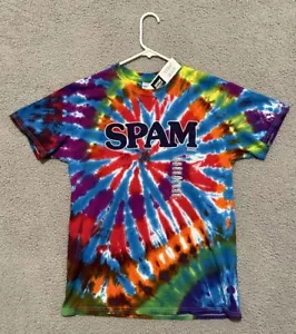 NEW Spam Brand T-Shirt Men's Medium Tie Dye Gildan Tag Crew Neck Short Sleeve - Picture 1 of 7