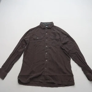 Kuhl Mens Button Up Shirt Medium Brown Twill Casual Cotton TEncel - Picture 1 of 8