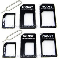 LOT Nano SIM Card to Micro Standard Adapter Converter Set For iPhone 5 4S 4 b142