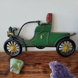 Oldsmobile Model 6C Midwest Co. Cast Iron Vintage Green Hanging Wall Decor - Picture 1 of 6