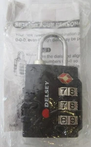Delsey 3 Digit Combination Padlock TSA Suitcase Travel Luggage Backpack NEW - Picture 1 of 6
