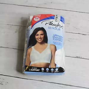 Playtex 18 Hour Women's Bra Plus Size 48D Wire Free Full Figure White - Picture 1 of 10