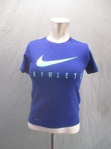 NIKE Size M Boys Blue Graphic Print Crew Neck Short Sleeve Training T-Shirt 449 - Picture 1 of 9
