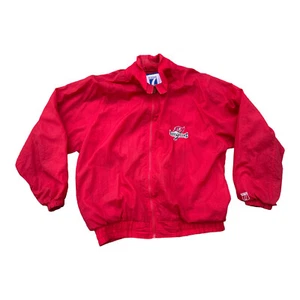 Vintage Tampa Bay Buccaneers Windbreaker Logo 7 Red NFL Broken Zipper Size L - Picture 1 of 6