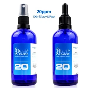 SilverCleanse 100ml Colloidal Silver Spray + 100ml Colloidal Silver Pipet - Picture 1 of 2