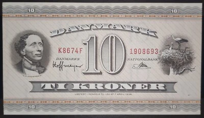Denmark 10 kroner 1936 AUNC - Image 1 of 2
