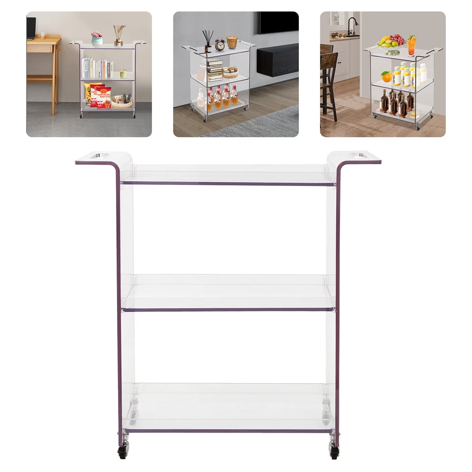 Gourmet Kitchen Cart with Wheels 3 Tiers Mobile PC Cart Rolling Serving Cart - Image 1 of 4