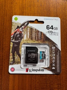 NEW Kingston Micro SD Card Canvas GO Plus Memory 64GB ADAPTER Class 10 TF V30 - Picture 1 of 1