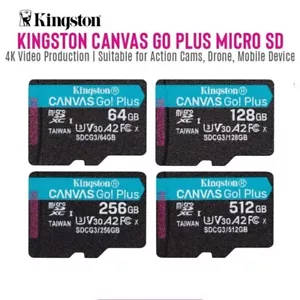 Kingston Canvas Go Plus 64GB 128GB 256GB 512GB microSD Card Flash Memory Card A2 - Picture 1 of 18