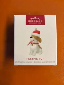 Hallmark 2025 KOC Keepsake Ornament Club Festive Pup Miniature Xmas Ornament NIB - Picture 1 of 1