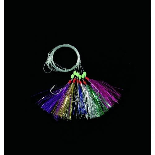 10 x Jenzi Dega Makrelenpaternoster 5 Haken Leuchtstreifen Hakengröße 3/0