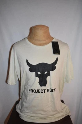 Camiseta gráfica Under Armour Project Rock Payoff para hombre 1383191-273 beige 2XL NUEVA CON ETIQUETAS Foto 1 de 2