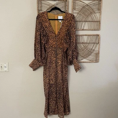 C/MEO Collective Apparent Dress Flowy Long Sleeve Chiffon Animal Print Sz L B10 - Image 1 of 4