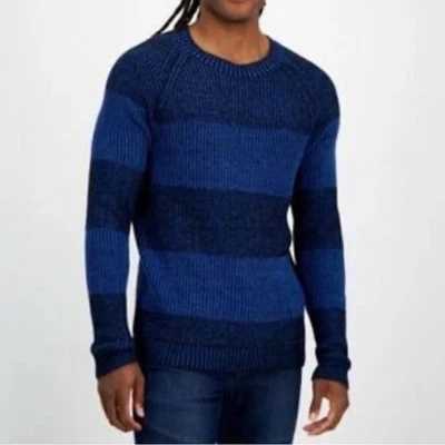 Nuevo Suéter Azul Cuello Redondo Acanalado INC International Concepts Talla XL Foto 1 de 4