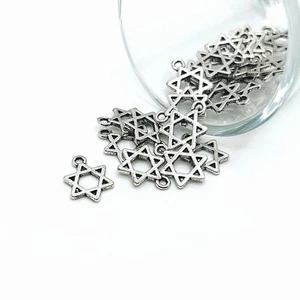 Charm Stella di David in argento, 15x11 mm - Venditore USA - Foto 1 di 3